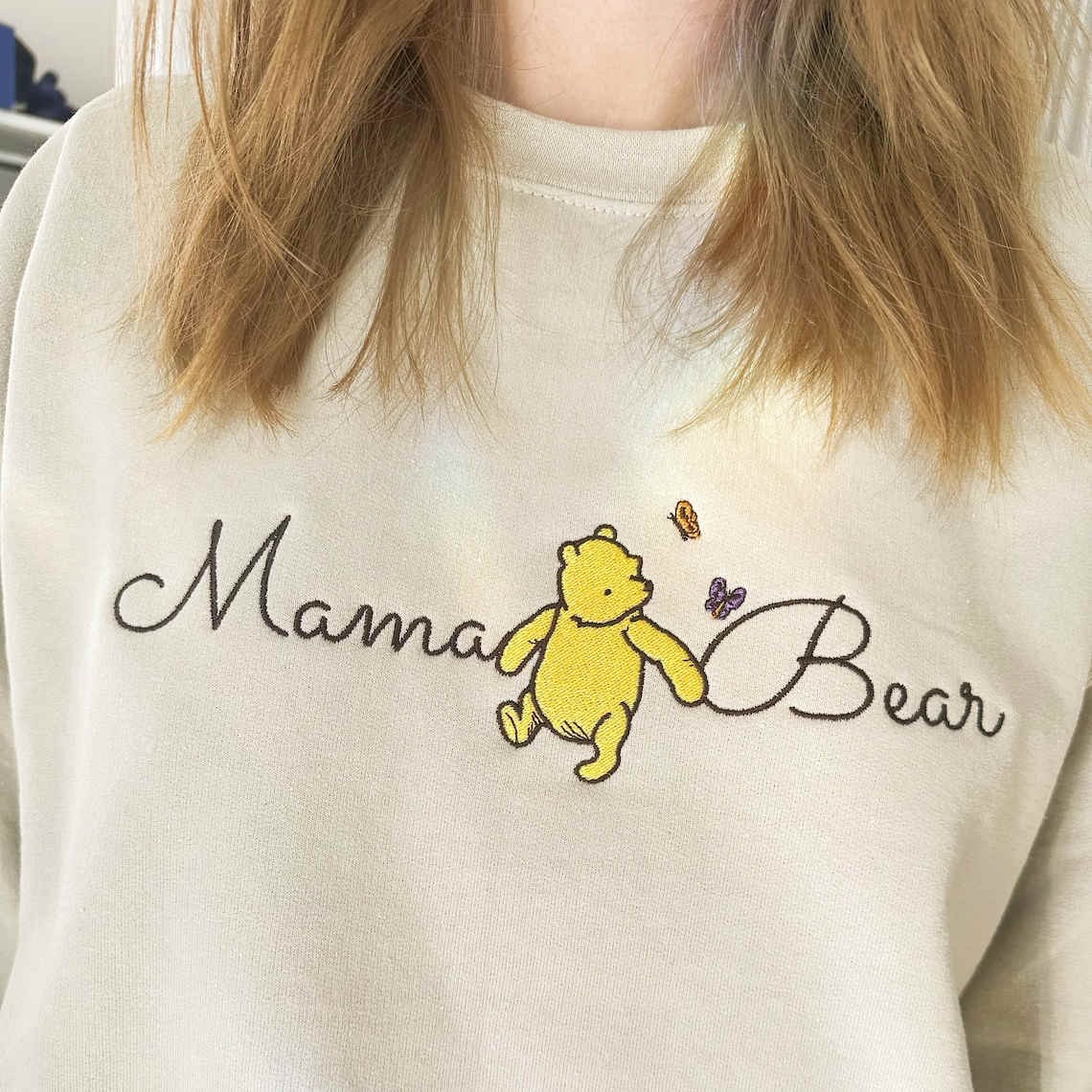 Custom Embroidered Mama Bear Sweatshirt With Kids Name For Mother's Day Gift Ideas