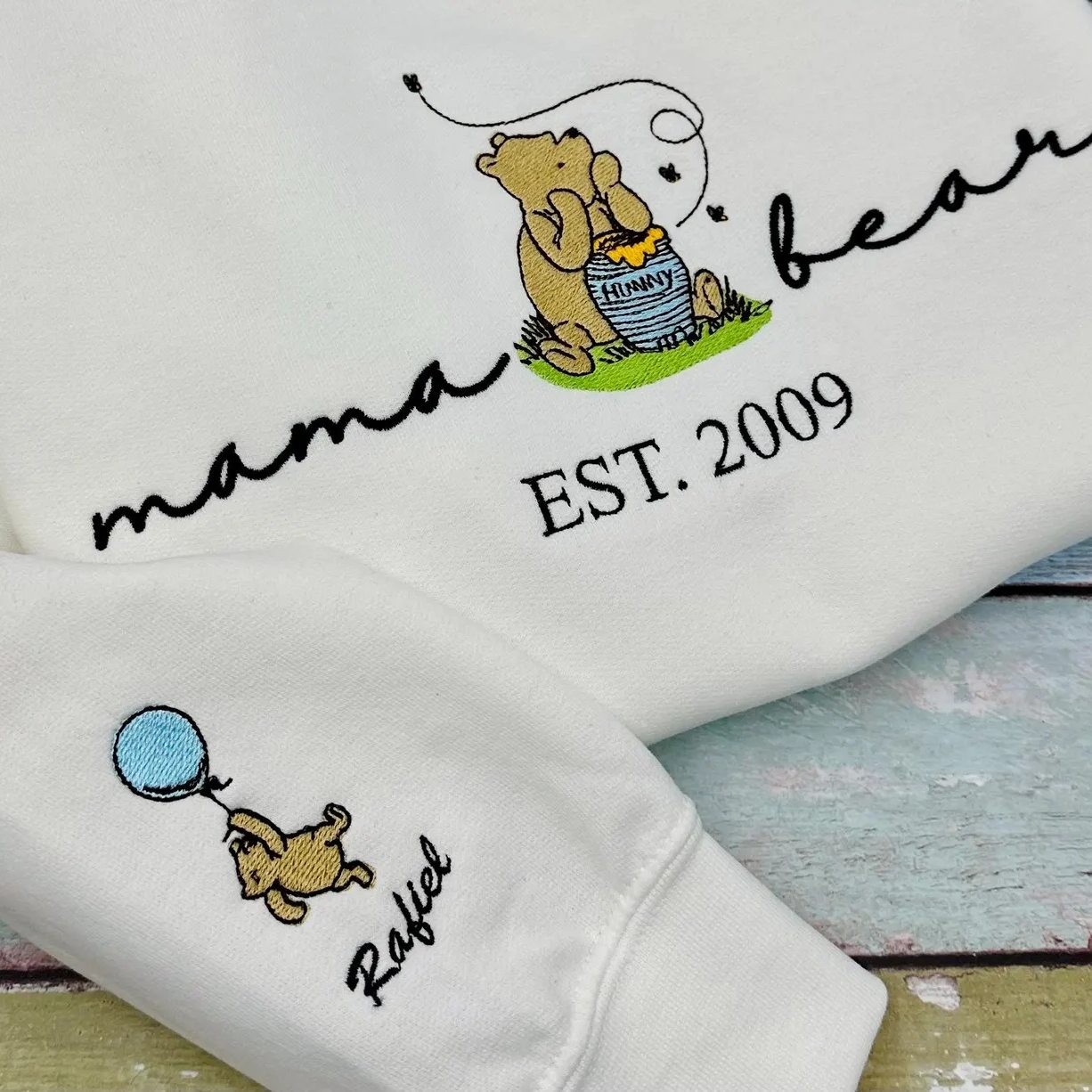 Custom Embroidered Mama Bear Sweatshirt With Kids Name For Mother's Day Gift Ideas