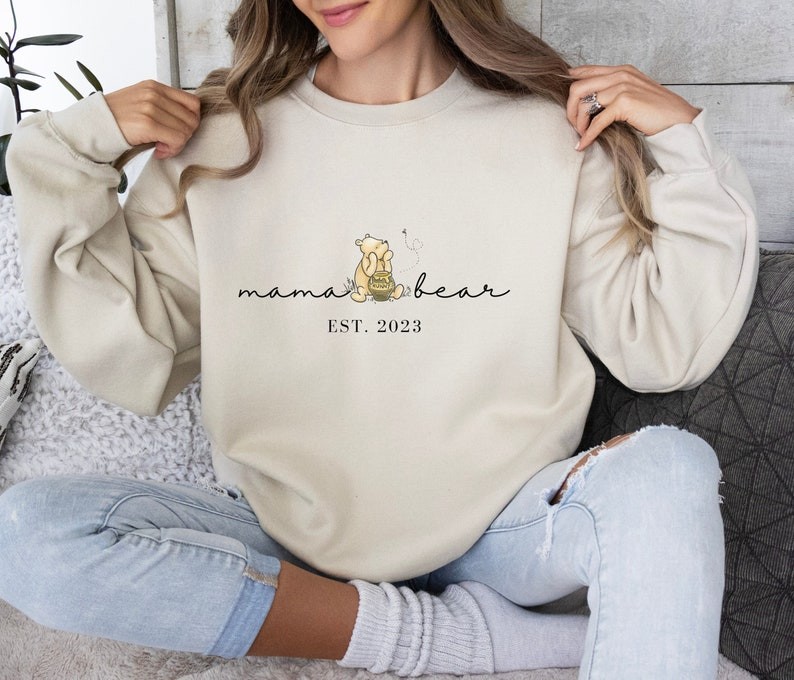 Custom Mama Bear Sweatshirt With Kids Name For Mother's Day Gift Ideas