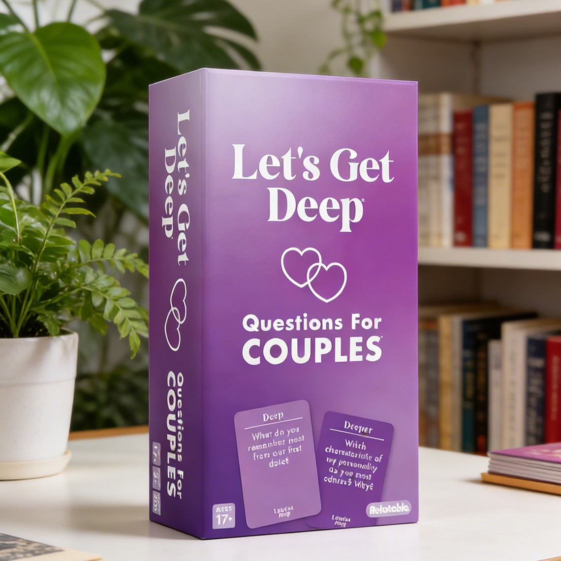 Let's Get Deep , A Question Card Game for Couples, Great for Date Night Ideas, Holiday Couples Gifts, and Long Distance Relationship Gifts, Includes 200 Cards to Build Up Intimacy