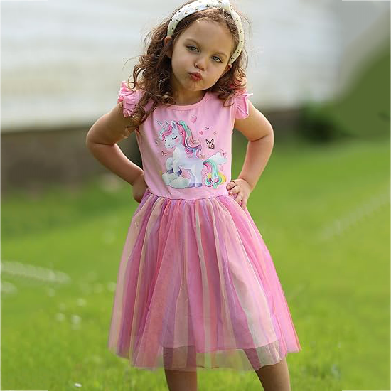 Back to School Rainbow Dress For Girls