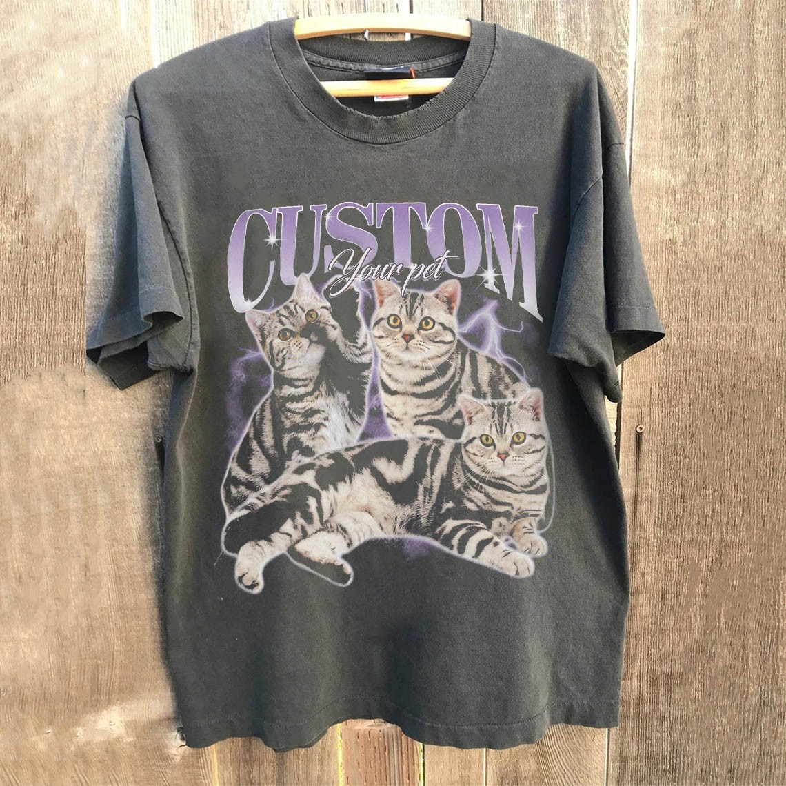 Personalized Bootleg Pet Vintage Photo Tee For Pet Lover Gift