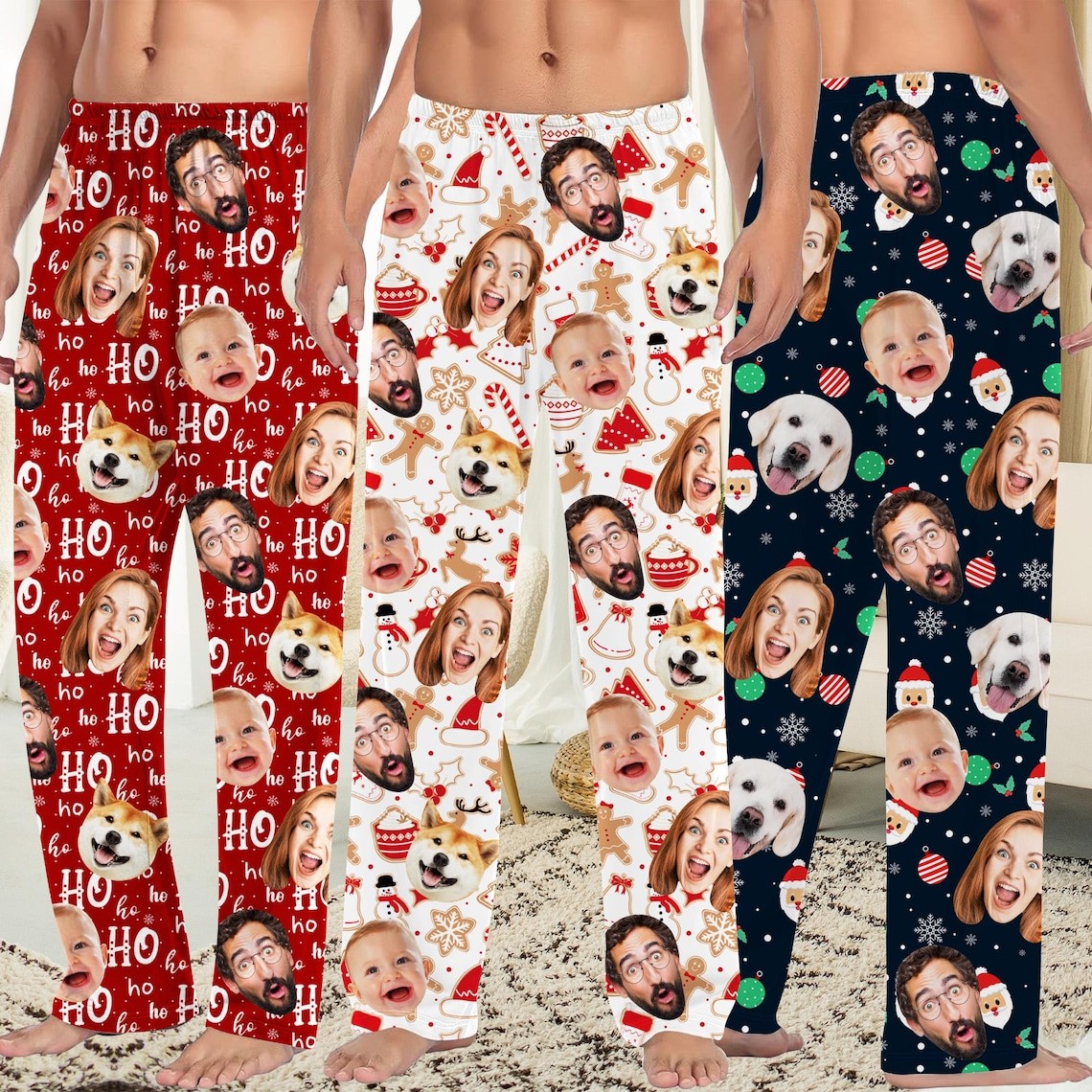 Custom Photo Pajama Pants: Personalized Family Christmas Pajamas