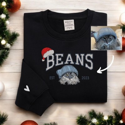 Custom Christmas Embroidered Dog Sweatshirt For Pet Lover Gifts