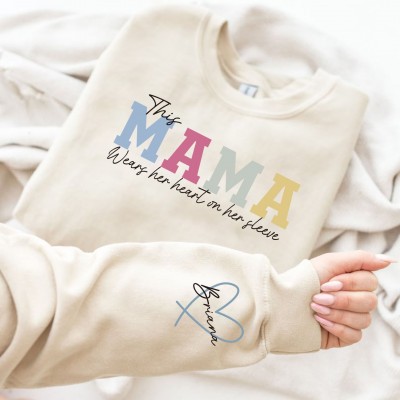 Custom Mama Sweatshirt Wears Her Heart on Her Sleeve