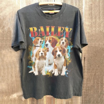 Personalized Bootleg Pet Vintage Photo Tee For Pet Lover Gift