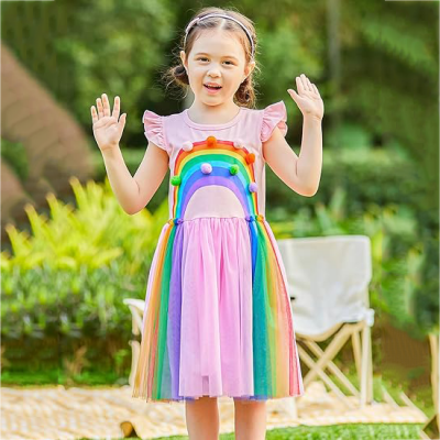 Back to School Rainbow Dress For Girls