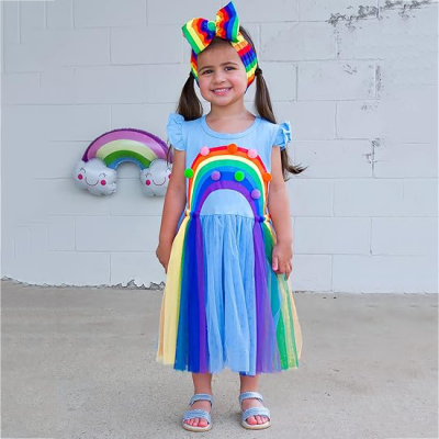 Back to School Rainbow Dress For Girls