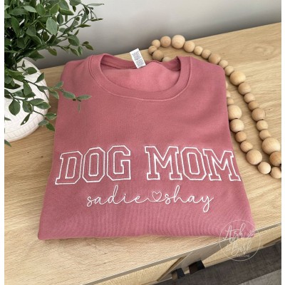 Custom Embroidered Mama Hoodie Sweatshirt With Kids Name For Mother's Day Gift Ideas