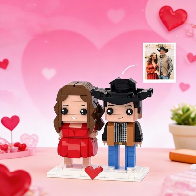 Customizable Fully Brick Figures from Photo: Personalized Mini Figures for Couples, Family, Anniversary Gift for Him