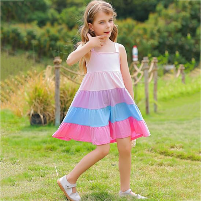 Back to School Rainbow Dress For Girls