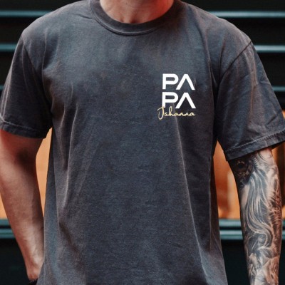 Custom Embroidered Papa Sweatshirt With Kids Name For Father's Day Gift Ideas