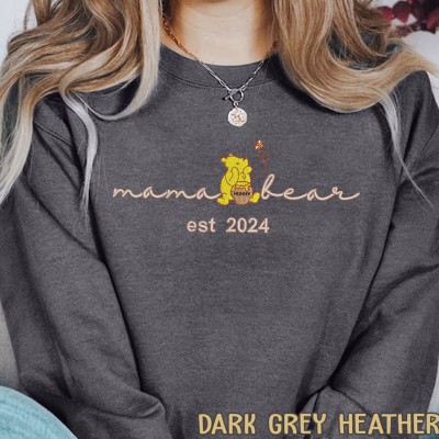 Custom Embroidered Mama Bear Sweatshirt With Kids Name For Mother's Day Gift Ideas