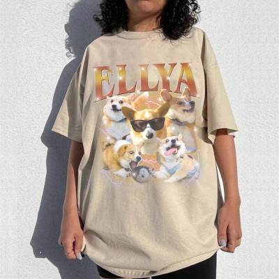 Personalized Bootleg Pet Vintage Photo Tee For Pet Lover Gift
