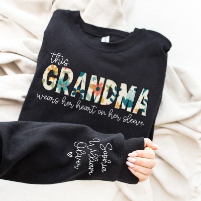 Custom Mama Sweatshirt Wears Her Heart on Her Sleeve