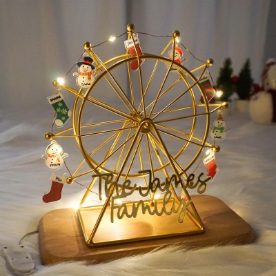 Personalized Family Ferris Wheel Christmas Ornament with LED Lights,2025 Christmas Gifts