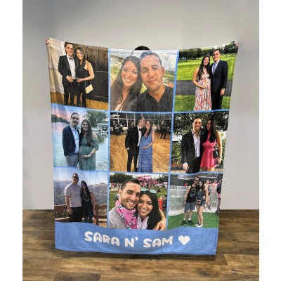 Personalized Photo Blanket, Photo Blanket with Text, Personalized Gift, Memorial Blanket, Anniversary Gift, Couples Gift, Gift for Her