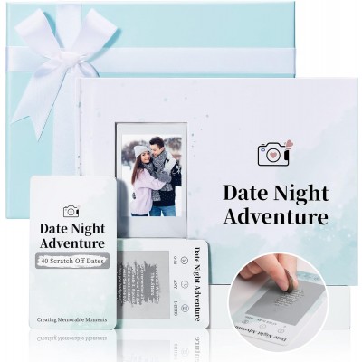 40 Date Ideas for Couples, Unique Scratch Off Date Night Games with Adventure Keepsake Album Book,Romantic Couple Gifts for Him Boyfriend Anniversaries, Newlywed Wedding Gifts for Bride Wife Husband