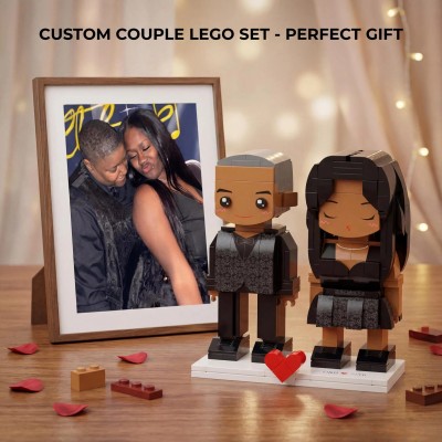 Custom Couple Brick Figures: Best Gifts For Her & Family, Custom Action Figure, Mini Brick Figures, Block Style Toy,Unique Collector Toy
