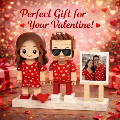 Custom Brick Couple Mini Figures, Personalized Block Art, Anniversary Gift