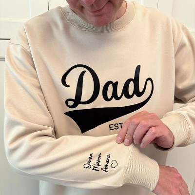Custom Dad Sweatshirt With Kids Name For Father's Day Gift Ideas