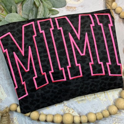 Custom Embroidered Mimi Leopard T-shirt With Kids Name For Mother's Day Gift Ideas