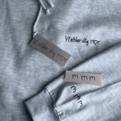 Custom Embroidered Handwriting Hoodie Sweatshirt For Valentine's Day Gift Ideas