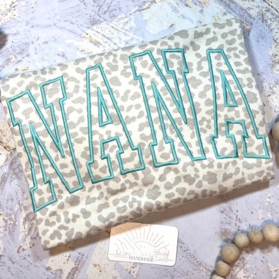 Custom Embroidered Nana Leopard T-shirt With Grandkids Name For Mother's Day Gift Ideas