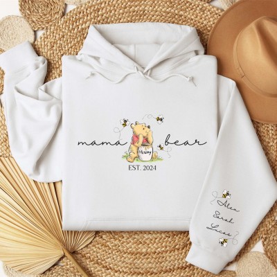 Custom Mama Bear Sweatshirt With Kids Name For Mother's Day Gift Ideas