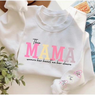 Custom Mama Sweatshirt Wears Her Heart on Her Sleeve