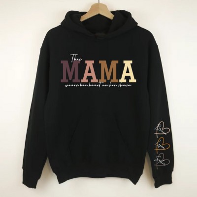 Custom Grandma Sweatshirt This Grandma Wears Her Heart on Her Sleeve