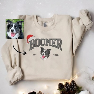 Custom Christmas Embroidered Dog Sweatshirt For Pet Lover Gifts