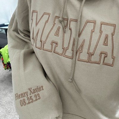 Custom Embroidered Mama Hoodie Sweatshirt With Kids Name For Mother's Day Gift Ideas