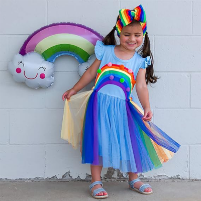Back to School Rainbow Dress For Girls