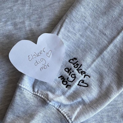 Custom Embroidered Handwriting Hoodie Sweatshirt For Valentine's Day Gift Ideas