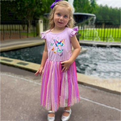 Back to School Rainbow Dress For Girls