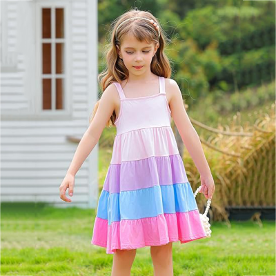 Back to School Rainbow Dress For Girls