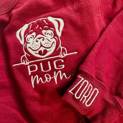 Custom Embroidered Pet Portrait Outline Sweatshirt For Pet Lover Gift