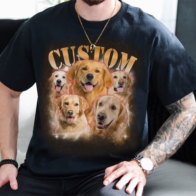 Personalized Bootleg Pet Vintage Photo Tee For Pet Lover Gift