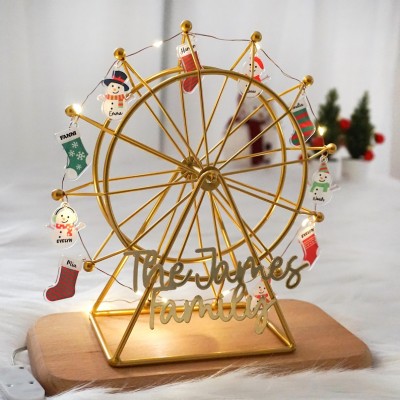 Personalized Family Ferris Wheel Christmas Ornament with LED Lights,2025 Christmas Gifts